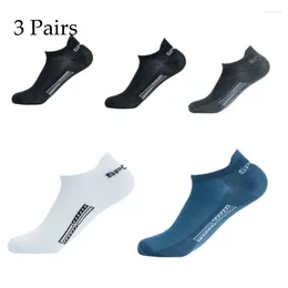 Sports Socks 3 Pairs High Quality Men Cotton Summer Breathable Ankle Mesh Casual Athletic Thin Cut Short Plus Size 39-48