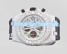 Factory Direct Price of VVS Clarity Moissanite Diamond Studded Fashionable Analogue Hip Hop Custom Watch Available for Bulk Buyers