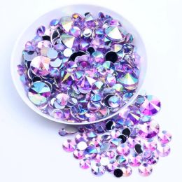 Suits Acrylic Rhinestones Flatback Pointed 10000pcs 5mm Ab Colours Hine Cut Glue on Beads Nail Art Bling Phone Case Diy Decoration