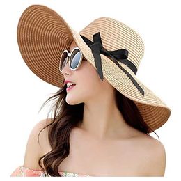 Wide Brim Hats Bucket Hats Womens Sun Str hat mens wide Brim summer beach hat foldable and rolled up soft hat childrens girls boys Sun Cs J240425