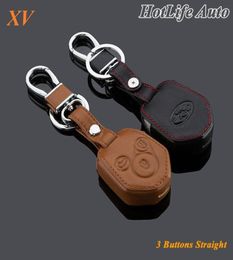 2014 Subaru XV Car Keychain Genuine Leather Key Fob Case Cover for 2012 2013 2014 2015 Subaru XV Key Chain Ring Car Accessories3983480