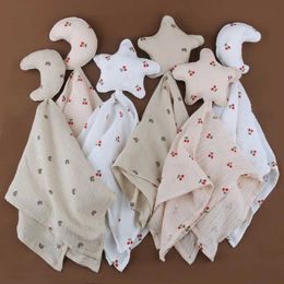 Towels Robes Moon Star Baby Bib Cotton Sleeping Dolls Newborn Saliva Towel Soothe Appease Towel Toddlers Burp Cloth Handkerchief Gift