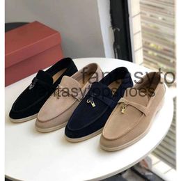 Loro Piano LP high-end Lefu niche shoes Pure original bean shoes luxury high-end mens shoes cashmere shoes Shoes High-quality