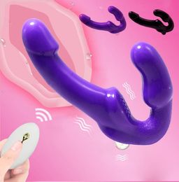 Erotic Strapless Strapon Dildo Vibrators for Women Pegging Strap On Double Ended Penis Lesbian Toys for Adult Sex Toys for Woman Y8078474