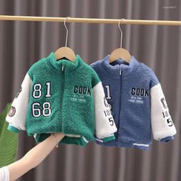 Jackets Boys Outerwear Winter Children Fashion Thick Baseball Uniform Jacket For Baby Kids Warm Coats Clothing Toddler Tops Outfits