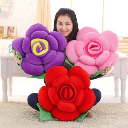 Pillow Multicolor Rose Cushion Soft Decorative Sofa Throw Pillow Creative Flower Head Neck Rest Pillow Chair Cushion Bedding Pillow