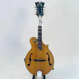 All Solid Spruce Top Flamed Maple Back and Side Mandolin Electric and Acoustic 8 Strings 68CM Length Genuine Authorised