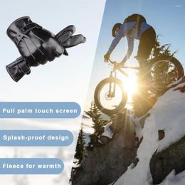 Cycling Gloves Winter Thermal Fleece Lined Waterproof Riding With Touchscreen Finger Tip Cover For Outdoor