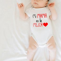 One-Pieces My Mom Is The Best Baby Grow Mothers Day Infant Outfits Baby Boys Girls Body Suits New Born Short Sleeve Romper Mothers Day Gift