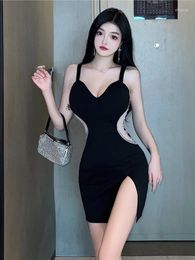 Casual Dresses Passion Temptation Elegant Mature Gentle Fashion Charm Dress Sexy Spicy Girl Mesh Splice Slim Wrap Hip Split Women KGDI