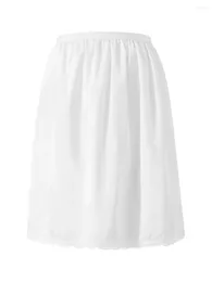 Women's Sleepwear Women S Half Slips Elastic Waist Solid Color Satin Bodycon Underskirt Lace Trim Skirt For Extender Under Dresses