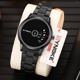 Wristwatches SYNOKE Casual Watch For Men Waterproof Full Steel Watches Creative Mon-pointer Male Clock Relogio Masculino