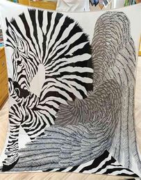 Zebra Pegasus pole class versatile black white 130 silk wool generous autumn and winter warm shawl scarf female2725114