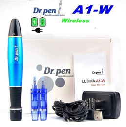 Dropship A1W blue DrPen Derma Pen Auto Microneedle System Adjustable Needle Lengths 025mm30mm Electric DermaPen5765914