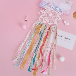 Decorative Figurines Flying Wind Chimes Handmade Dream Net With Feather Pendant Creative Hollow Room Decoration