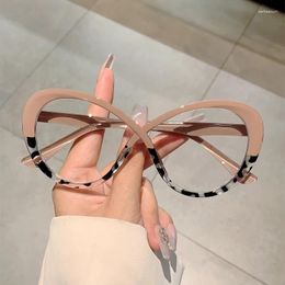 Sunglasses Frames KAMMPT Fashion Vintage Eyeglasses For Women 2024 Oversize Butterfly Shape Frame Trendy Designer Lady Eyewear