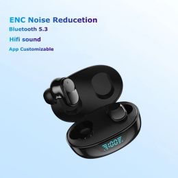 Headphones Bluetooth 5.3 Wireless Earbuds Touch Control AI ENC for Clear Calls,Customized EQ APP,Low Latency Game Mode,Long Playtime,typec