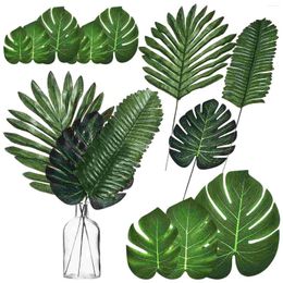 Decorative Flowers 30 Pcs Hawaiian Party Decorations Layout Beach Supplies Leaves Faux Artificial Silk Cloth Supply Banquet