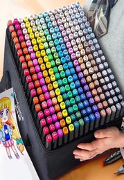 Manga Markers Sketching 168 Alcohol Felt Dual Brush Pen Art School Supplies 16880604030 Colours 2110252115371