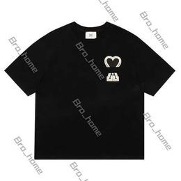Luxury Designer T Shirt Heart-shaped Tee Short Sleeve Summer Mens Fashion Brand Leisure Loose Tide High Quality Cottons Heart Print Tops Clothing Size S-xl 124 176