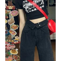 Women's Jeans Black Wide Leg For Women In 2024 Thin High Loose Fitting Pants With A Y2k