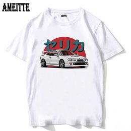 Men's T-Shirts New Summer Men Short Sleeve Celica GT-Four Red Design Diagram Classic T-Shirt Car Sport Lovers Boy Casual Tops Man White Tees T240425