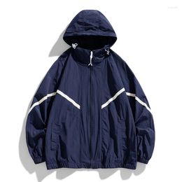 Men's Jackets Summer Oversize Baggy Jacket Windbreaker Men Fashion Korean Streetwear Sun Protection Clothing Hooded Outerwear Male Plus Size