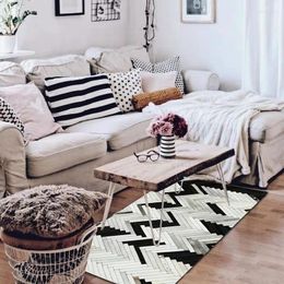Carpets American Style Cowhide Patchwork Carpet Big Size Genuine Cow Leather Black And White Striped Decorative Bedside Rug 80x160cm