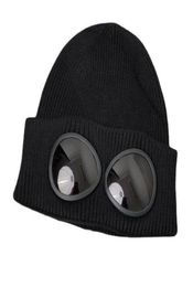 Two Lens Glasses Goggles Beanies Men Knitted Hats Skull Caps Outdoor Women Uniesex Winter Beanie Black Grey Bonnet Gorros5625412