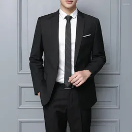 Herrenanzüge formelle Business Blazerhose Zwei-teilige Set Casual Slim Fit Revers Anzug gekerbter Kragen Mann männlich