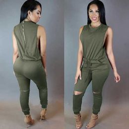 Kobiety Jumpsuits Rompers puste seksowne kombinezony damski kombinezon Y240425