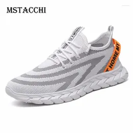 Fitness Shoes MStacchi Fashion Men Lace-Up Thick Bottom Ventilate Colour Mixture Round Toe Casual Shoen 2024 Summer Sneakers