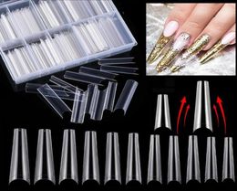 False Nails Extra Long Square Nail Tips Art French Denim Fake Manicure Decoration Tools Artificial Acrylic7118813