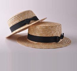 Fashion Mom And Daughters Hats Baby Girls Woman Summer Boho Handmade Straw Sun Kids Bowknot Flat Wide Brim Beach Caps8736148