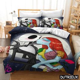 sets 3D Cartoon Printed The Nightmare Before Christmas Bedding Set Queen King Size Duvet Cover Set For Boys Girls Lovers Couple Gift