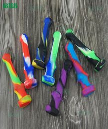 Silicone Collector Mini Water Pipes with GR2 Titanium Nail 14.5mm Concentrate Dab Straw Silicone Oil Rigs4363913