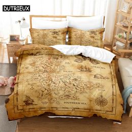 sets World Map,Treasure Map Bedding Set Duvet Cover Set 3d Bedding Digital Printing Bed Linen Queen Size Bedding Set Fashion Design