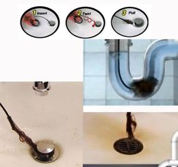 2pcs Drain Sink Cleaner Bathroom Un Sink Tub Toilet Snake Brush Hair Removal Tool5427414