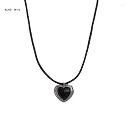 Pendant Necklaces Gothic Black Rope Necklace Punk Collar Chain For Women Streetwear Jewellery