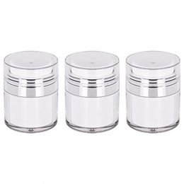 Cream Jar Vacuum Bottle 15Ml Airless Pump Jar Bottles Portable Lotion Dispenser Makeup Creams Travel Container 3Pcs 240416
