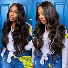 Long Brazilian Body Wave Lace Front Wig 28 30 32 34 36 38 40 Inches Lace Front Human Hair Wigs Pre Plucked Remy Lace Wigs7655418