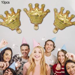 Party Decoration 10pcs Mini Crown Aluminium Foil Balloons Gold Silver Pink Blue For Christmas Wedding Birthday