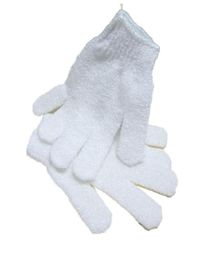 White Nylon Body Cleaning Shower Gloves Exfoliating Bath Glove Five Fingers Bath Bathroom Gloves Home Supplies GWE78185937886