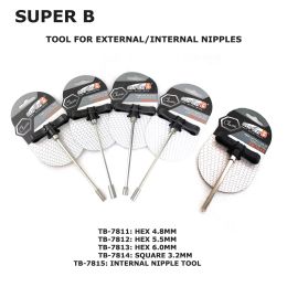 Tools Super B TB7811 TB7812 TB7813 TB7814 TB7815 4.8mm 5.5mm 6.0mm 3.2mm Bike Tool Spoke Wrench Square Hexagonal Internal Nipple