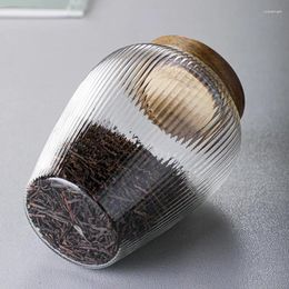 Storage Bottles Wood Beans Coffee Jar Lid Container Canister Can Kitchen Jars Tea Glass Grains Food Airtight