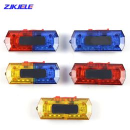 Lamp LED Red Blue Multifunction Clip Waterproof Strobe Flashing Warning Safety Shoulder Police Light BuildIn Battery 500M Invisable