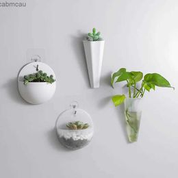 Vases 1Pc Creative Flower Pot Wall Mounted Planter Pot Vase Mini Vase Home Decoration Wall Storage Organiser Pots Home Accessories