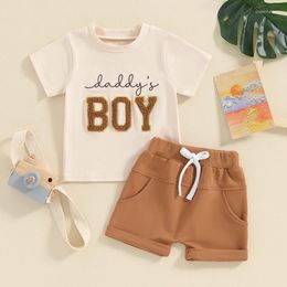 Clothing Sets Little Boys Summer Outfits Fashion Letter Embroidery Children Clothes Short Sleeve T-Shirt Shorts Set Toddler Two Pieces Suits