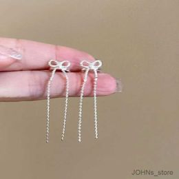 Charm 1Pcs Korean Silver Color Bow Tassel Ear Clip Earrings for Women Simple Metal Line No Piercing Geometric Ear Cuff Jewelry