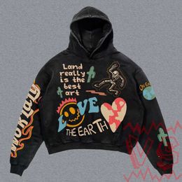 Men's Hoodies Sweatshirts Womens Harajuku Skull Letter Extra Large Sweater Gothic Clothes Body Armour Y2K Tops Strtwear n 2023 H240425